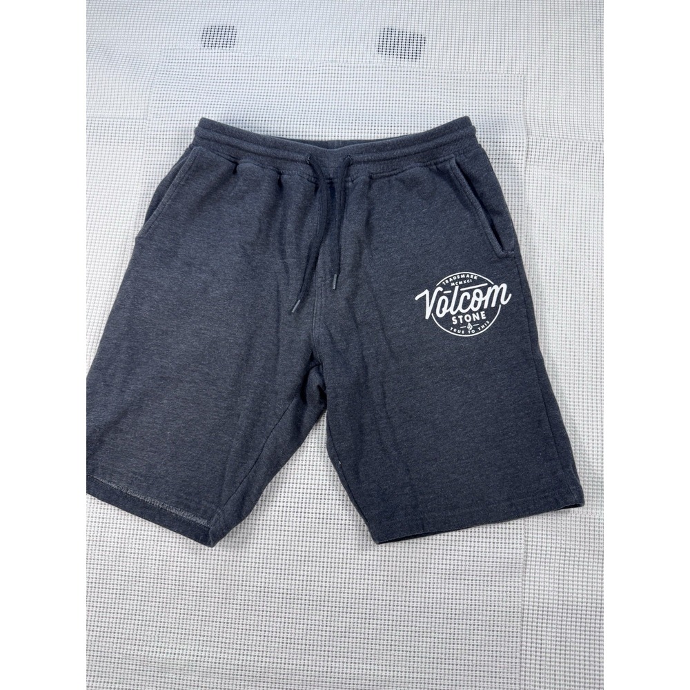 Volcom Stone Fleece Shorts Mens Small Gray Drawstring Lounge Casual A10117TS